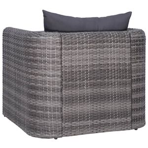Chaise de jardin en rotin PE gris moyen avec housses amovibles - Product Image 3