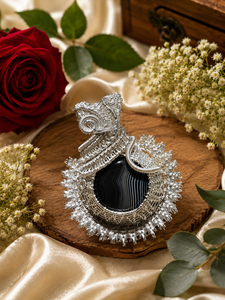 Superbe Collier Unisexe en Fil Tressé à la Main avec Pendentif en Pierre Naturelle, Breloque Ovale et Ronde en Argent, Idéal pour un Cadeau - Product Image 2