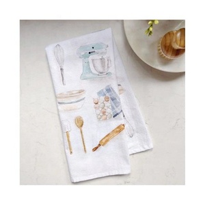 Personalized Woven Embroidered Cotton Reusable Eco-Friendly <b>Kitchen</b> Tea Towel with Sustainable Design for Home Use - Product Image 2