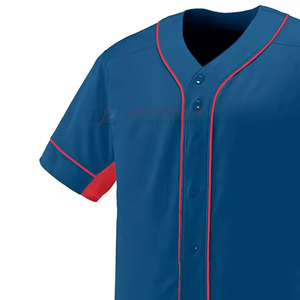 High Quality Custom Made Design Baseball Jersey Short Sleeve Quick Dry Breathable V-Neck Collar for Online Sale - Product Image 5