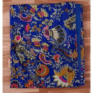 Edredón Kantha Bangali Vintage, Hecho a Mano en India, Reversible, de Patchwork, Cómodo, de Alta Calidad, 100% Algodón - Product Image 6