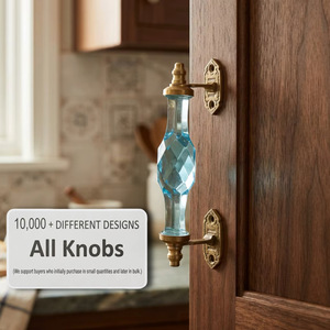 Crystal Modern Bathroom Cabinet <b>Pull</b> Handle Turquoise Faceted <b>Bar</b> Shape Brass Mounting Drawer Furniture Hardware - Product Image 3
