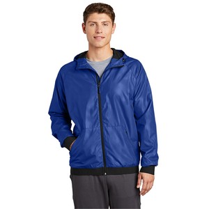 Breathable Wholesale Blank Custom <b>Pullover</b> Windbreaker <b>Men's</b> Hooded Zip up with Pockets Windbreaker <b>Jacket</b> for <b>Men</b> - Product Image 1
