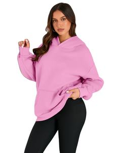 Pull à capuche anti-rides en coton/bambou tissé pour femmes surdimensionné le plus vendu Logo personnalisé col à capuche imprimé sur le devant hiver - Product Image 4