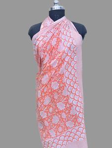 Paréo de plage imprimé à la main, motif floral unique, 100 % coton doux, écologique, respirant, grande taille, vente en gros, 1 pièce - Product Image 4