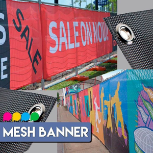 ป้ายตาข่ายพีวีซีพิมพ์ลาย UV สำหรับภายนอกอาคาร ป้ายโฆษณาแบบแขวนรั้ว ทนลม - Product Image 5