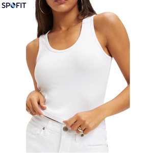 Women's Breathable Knitted Ribbed Tank <b>Top</b> Slim Fit Sleeveless O-Neck Camisole Sexy Summer Casual Quick Dry Eco-Friendly 100% - Product Image 1
