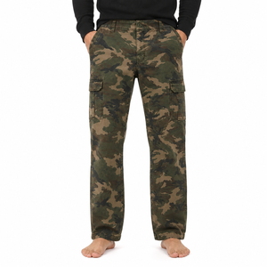 Pantalon cargo camouflage en coton pour femme, taille mi-haute, coupe droite ample, multi-poches, style streetwear décontracté, OEM - Product Image 5