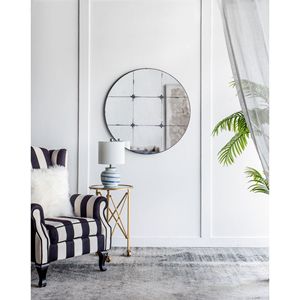 Specchio da Parete Rotondo D36 in Vetro Anticato, Elegante Decorazione Tradizionale per Ingresso, Consolle o Bagno - Product Image 6