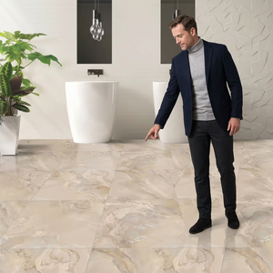 Carreaux de porcelaine GVT Nano polis effet marbre araignée naturel 600x600mm, collection de revêtements de sol brillants - Product Image 1