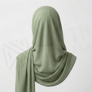 Women Solid Color Chiffon Hijab Breathable Daily Wear Islamic Scarf Shawl - Product Image 2