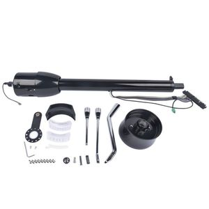 Black Painted 28\" Tilt Floor Shift Auto Steering Column Hot Rod Street Car Part No Key Black Paintable - Product Image 4