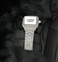 Montre automatique unisexe de luxe la plus vendue, avec cadran en moissanite, verre cristal, boîtier en acier inoxydable, mouvement analogique, 41 mm