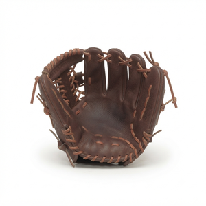 Leather <b>Baseball</b> <b>Glove</b> H-Web Right-Handed Full Finger Ambidextrous <b>Baseball</b> <b>Gloves</b> Outfield Adult All Seasons Non-Slip - Product Image 1