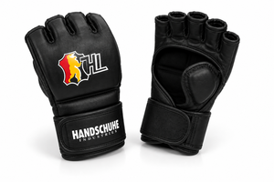 Gants d'arts martiaux MMA en cuir à demi-doigts avec fermeture Velcro unisexe pour l'entraînement - Product Image 5