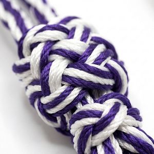 Cordon tressé violet et blanc pour sacs, 16 brins, rond, en nylon et coton, style simple, cordon de capuchon en polyester de qualité supérieure, double tressage - Product Image 5
