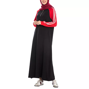 เสื้อคลุมอาบายะแบบสปอร์ตเรียบง่าย แขนยาว แต่งขนนกและมุก สำหรับผู้หญิง - Product Image 2