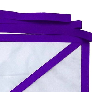 Member Council Apron White Duck Cotton <b>Thin</b> Purple <b>Ribbon</b> Masonic Regalia Ceremonial Lodge Apron Premium Freemason Wear - Product Image 2