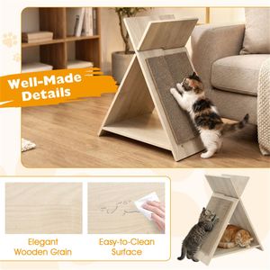 Tiragraffi per Gatti Multifunzionale 47x30x53 cm con Tunnel, Torre per Gatti in Legno, Confezione in Cartone - Product Image 5