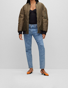 Custom Women's Winter Mandarin Collar Bomber <b>Jacket</b> Lightweight Windproof Casual <b>Zip</b> <b>up</b> Streetwear Sports Outdoor Wear OEM ODM - Product Image 2