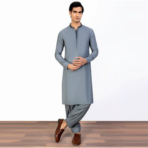Shalwar Kameez pour hommes, manches longues, vêtements islamiques, tissu doux et confortable, coupe ample moderne, fabrication sur mesure - Product Image 3