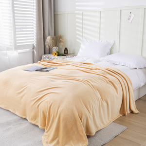 Solid Color Polar Fleece <b>Blanket</b> Rectangle Shape Skin-Friendly Knitted Coral Fleece Throw Home Use Four Seasons - Product Image 4