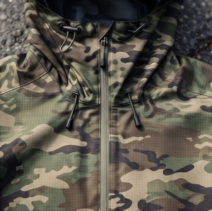 Chaqueta Impermeable con Capucha para Hombre, Estilo Casual, Cierre de Cremallera, Cortavientos, Estilo Urbano, Chaqueta de Camuflaje para Lluvia - Product Image 3
