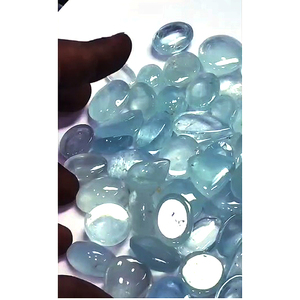 พลอยโทแพซสีฟ้าธรรมชาติ 60 เม็ด ขนาด 16 มม. ถึง 25 มม. รูปทรงวงรีแบบคาโบชอง น้ำหนัก 1500 กะรัต แบบหลังแบน Iroc Sales พลอยหลวมคุณภาพสูง - Product Image 3