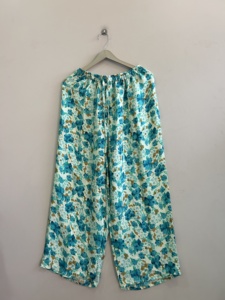 Pantalones Harem de Seda Estampados para Mujer, Pantalones de Seda para Viaje - Product Image 1