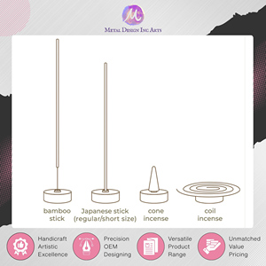 India- Origin Supplier Selling Japanese Style Brass <b>Incense</b> Holder Coil and <b>Cone</b> to Hold <b>Incense</b> Sticks & <b>Cone</b> at Minimal Price - Product Image 2