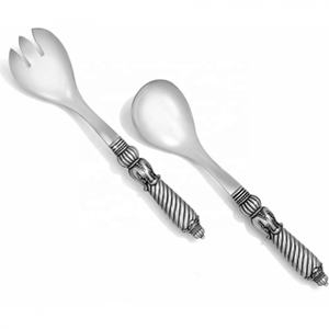 Juego de servidores de ensaladas decorativas, estilo real, hecho a mano, con Color Vector de resina, mango hecho a mano - Product Image 2