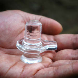 Handmade Art Deco Glass Crystal Shivling Statue Still Life for Diwali Home <b>Mandir</b> Puja Decor Temple Office Showpiece Gift - Product Image 3