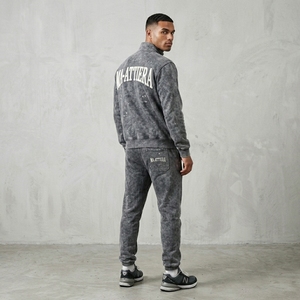 Conjunto Deportivo para Hombre, Color Gris Carbón, Lavado Ácido, con Cierre, Sudadera Bordada, Pantalones Jogger, Ropa Deportiva, Casual - Product Image 2