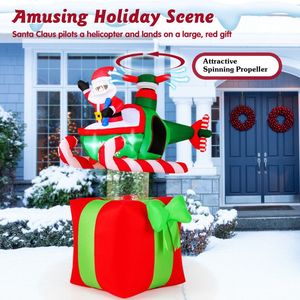 Décorations de Noël gonflables d'extérieur de 6 pieds, Père Noël en avion avec 3 lumières LED et souffleur intégré - Product Image 4