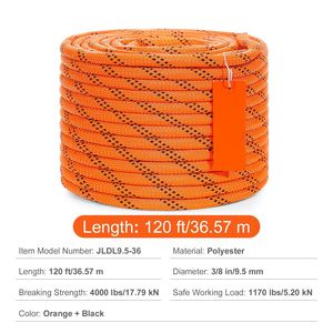 Corda in Poliestere a Doppia Trama 3/8 Pollici 120 Piedi 48 Fili Resistenza alla Trazione 4000 Libbre Corda Multiuso per Attività di Arboricoltura - Product Image 6