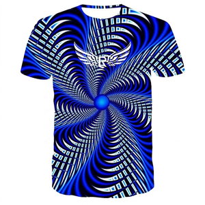 Camiseta Azul de Manga Corta para Hombre con Logotipo de Alas, Cuello Redondo, Diseño Casual, Corte Regular, Teñido con Hilo, 100% Algodón - Product Image 1