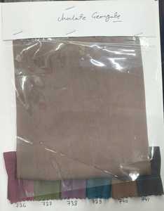 Tissu en polyester uni Simar Georgette léger 60 GSM tissé en stock pour vêtements, robes, saris, matériel pour femmes, filles et artisanat - Product Image 1
