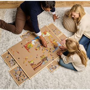 Tavolo Portatile in Legno per Puzzle 34x26 Pollici con 6 Cassetti, Organizzatore Girevole e Vassoi Lazy Susan per Puzzle - Product Image 5