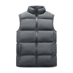 Men's Custom Plus Size Genuine Leather <b>Puffer</b> <b>Vest</b> <b>Jacket</b> V-neck Zipper Closure Formal Eco-Friendly Breathable Waterproof Custom - Product Image 2