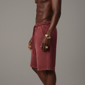 Pantalones cortos de hip hop para hombre, de alta calidad, 100% algodón, ligeros, con logo impreso en DTF personalizado, ecológicos, con paneles laterales. - Product Image 2
