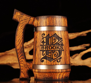 Taza de Madera Hecha a Mano, Estilo Chino Tradicional, Diseño Tallado, Ecológica, Apta para Microondas, Accesorio Clásico de Bar, con Tapa y Asa - Product Image 3