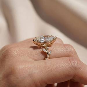 Authentic Lab Grown 3.01CT Marquise Cut <b>Diamond</b> Leaf Branch Band <b>Ring</b> For Women's 14K Solid Gold Surprise Wedding Charms Gift - Product Image 5