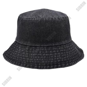 SIBRIN Gorra de Pescador de Mezclilla con Logotipo Personalizado, Unisex, de Algodón Lavado, Estilo Urbano, para Skateboard, Deportes al Aire Libre de Verano - Product Image 5