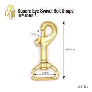 Mosquetones giratorios de latón con ojo redondo, ganchos de seguridad con anillos de rodillo y hebillas de barra central - Product Image 4
