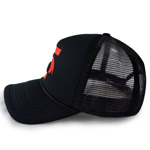 Casquettes de camionneur 5 panneaux personnalisées OEM ODM de haute qualité avec broderie 3D, logo imprimé, détails en mousse colorée et corde, décontractées, 100 % polyester - Product Image 2