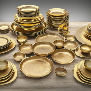 Nouvel ensemble de bols en métal doré à 9 sections - Product Image 2