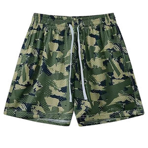Pantalones Cortos Casuales de Verano para Hombre, Estilo Urbano, Camuflaje, Estampado Puff, Resistentes al Viento, Lona 100% Poliéster, Cierre con Cordón, Holgados, Digitales - Product Image 6