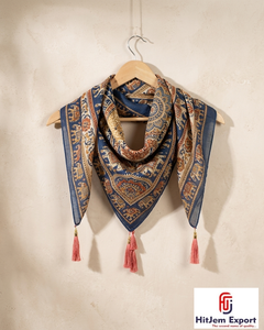 Premium Custom Printed <b>Silk</b> <b>Scarf</b> Soft Lightweight Womens <b>Square</b> Headscarf OEM Textile Manufacturing Supplier - Product Image 5
