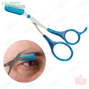 Top <b>Hot</b> Sales Manual CE Certified Eyebrow Scissors Mini Color Beauty Tools Curved Shears Abs Handle pink Small <b>Comb</b> Trimmer - Product Image 5