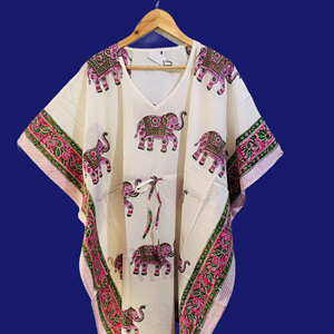 Beautiful Elephant Printed Cotton <b>Kaftan</b> Top Ladies Free Size Summer Printed <b>Kaftan</b> Top for Women Girls Stylish Long <b>Kaftan</b> - Product Image 1